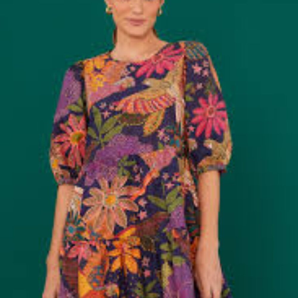 FARM Rio Navy Macaw Mini Dress